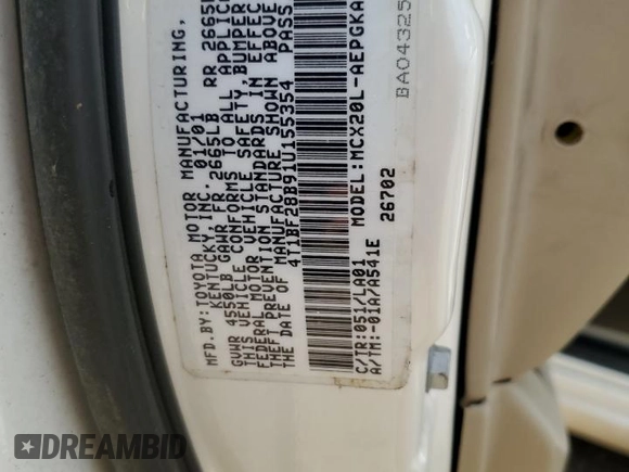2001 Toyota Avalon XL z VIN 4T1BF28B91U155354, wystawiony jako Copart lot #52393885 z przebiegiem 277 545 mil mil oraz Szkody całkowita. Historia ofert i sprzedaży dostępna na DreamBid. Obrazek 12.