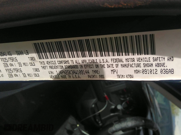 2010 Jeep Liberty Sport with VIN 1J4PN2GK3AW109144, listed as a IAAI auction lot 42135585 with 121,740 mi miles. Bid and sale history available at carsss.com. Image 9.