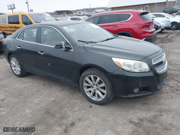 2013 Chevrolet Malibu LTZ with VIN 1G11H5SA1DF123107, listed as a IAAI auction lot 41470772 with 202,752 mi miles. Bid and sale history available at carsss.com. Image 1.