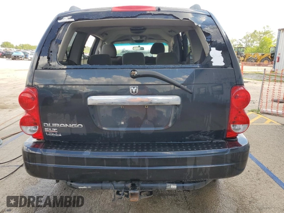 2006 Dodge Durango SLT with VIN 1D4HB48N76F172166, listed as a Copart auction lot 56859445 with 195,673 mi miles and Salvage title. Bid and sale history available at DreamBid. Image 6.
