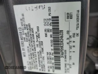 2013 Ford Fusion SE with VIN 3FA6P0HR2DR346328, listed as a Copart auction lot 51632535 with 153,976 mi miles and Salvage Title. Bid and sale history available at DreamBid. Image 12.