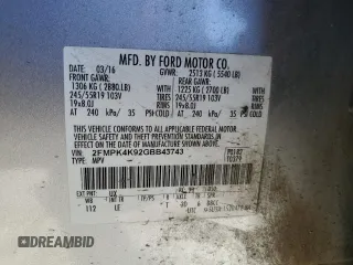 2016 Ford Edge Titanium with VIN 2FMPK4K92GBB43743, listed as a Copart auction lot 82687633 with 151,311 mi miles and Salvage Title. Bid and sale history available at carsss.com. Image 13.