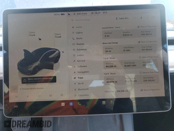 2023 Tesla Model 3 с VIN 5YJ3E1EA1PF710459, выставлен на аукционе Copart как лот 48255545 с пробегом 64 228 миль миль и Списание • Salvage title. История ставок и продаж доступна на DreamBid. Изображение 9.