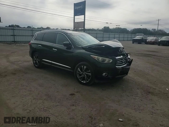 2013 Infiniti JX35 with VIN 5N1AL0MN5DC336213, listed as a Copart auction lot 76327014 with 126,852 mi miles and Salvage Title. Bid and sale history available at carsss.com. Image 11.