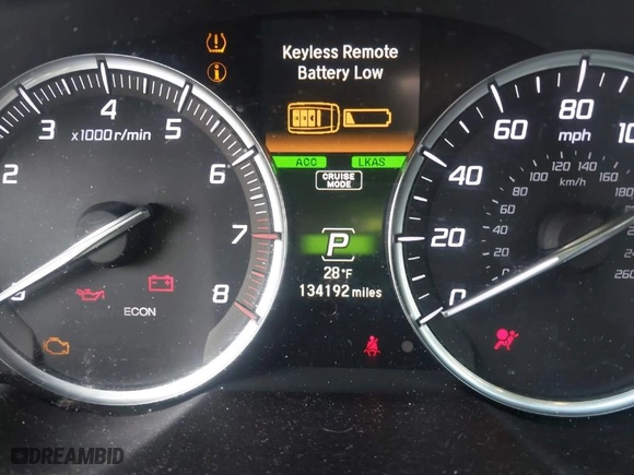 2018 Acura TLX w/Technology Pkg with VIN 19UUB2F51JA001875, listed as a IAAI auction lot 41002872 with 134,192 mi miles. Bid and sale history available at carsss.com. Image 15.