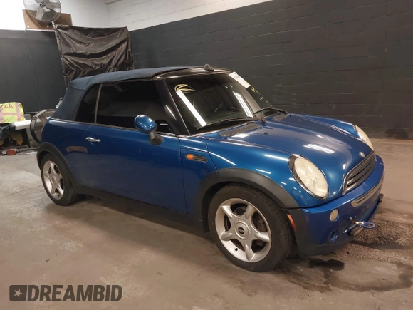 2005 MINI Convertible with VIN WMWRF33555TF63632, listed as a IAAI auction lot 42166640 with 102,559 mi miles and . Bid and sale history available at DreamBid. Image 1.