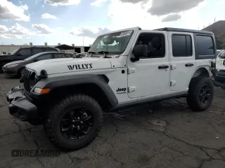 2022 Jeep Wrangler Unlimited Willys with VIN 1C4HJXDN3NW263019, listed as a Copart auction lot 80933014 with 16,231 mi miles and Salvage Title. Bid and sale history available at DreamBid. Image 1.