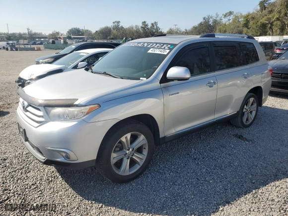 2012 Toyota Highlander Limited with VIN 5TDYK3EH4CS068607, listed as a Copart auction lot 45271435 with 128,674 mi miles and Salvage Title. Bid and sale history available at carsss.com. Image 1.