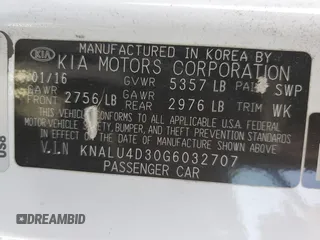 2016 Kia K900 Luxury with VIN KNALU4D30G6032707, listed as a Copart auction lot 87649785 with 98,309 mi miles and Salvage Title. Bid and sale history available at carsss.com. Image 14.