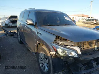 2017 Infiniti QX80 with VIN JN8AZ2NF1H9646758, listed as a IAAI auction lot 41441034 with 168,483 mi miles. Bid and sale history available at carsss.com. Image 1.