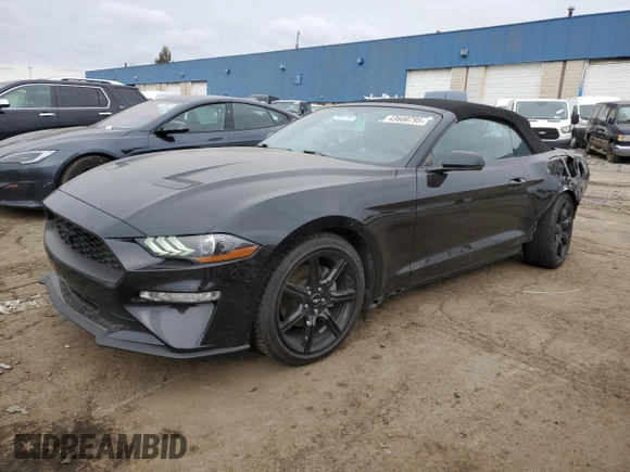 2019 Ford Mustang EcoBoost with VIN 1FATP8UH1K5196047, listed as a Copart auction lot 43608795 with 62,570 mi miles and Salvage Title. Bid and sale history available at carsss.com. Image 1.