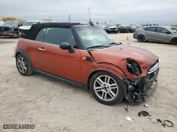 2012 MINI Cooper Convertible with VIN WMWZN3C59CT135172, listed as a Copart auction lot 45593815 with 154,477 mi miles and Salvage Title. Bid and sale history available at carsss.com. Image 4.