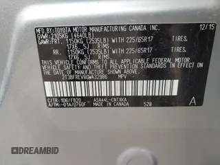 2016 Toyota RAV4 LE with VIN 2T3BFREV8GW432986, listed as a IAAI auction lot 41716530 with 143,442 mi miles. Bid and sale history available at carsss.com. Image 9.