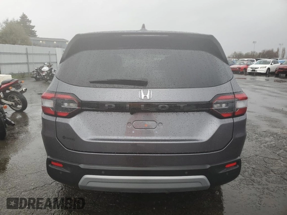 2025 Honda Pilot EX-L with VIN 5FNYG2H45SB007581, listed as a Copart auction lot 44218595 with 5,454 mi miles and Salvage Title. Bid and sale history available at carsss.com. Image 6.
