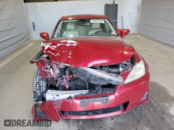 2011 Lexus IS 250 with VIN JTHCF5C20B5047877, listed as a Copart auction lot 50927545 with 189,854 mi miles and Salvage title. Bid and sale history available at DreamBid. Image 5.