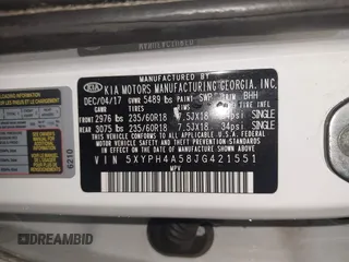2018 Kia Sorento EX with VIN 5XYPH4A58JG421551, listed as a IAAI auction lot 41551231 with Not Provided miles and . Bid and sale history available at DreamBid. Image 9.