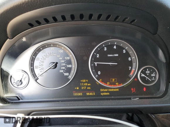 2011 BMW 5 Series 535i with VIN WBAFR7C5XBC608557, listed as a Copart auction lot 48142605 with 155,385 mi miles and Salvage Title. Bid and sale history available at carsss.com. Image 9.