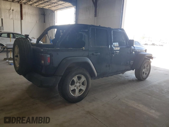 2021 Jeep Wrangler Unlimited Sport S with VIN 1C4HJXDN3MW645369, listed as a Copart auction lot 48529445 with Not Provided miles and Salvage Title. Bid and sale history available at carsss.com. Image 3.