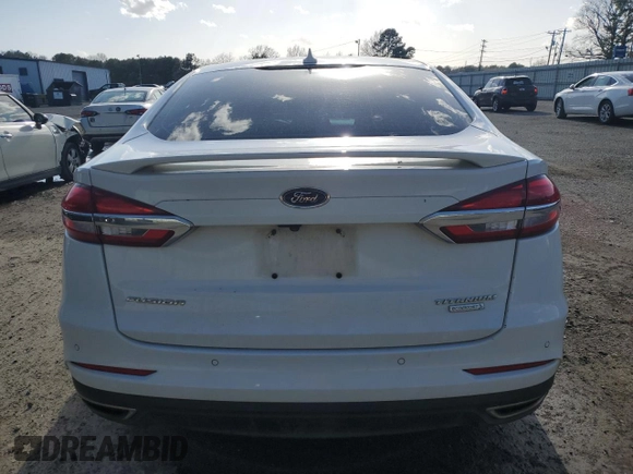2019 Ford Fusion Titanium with VIN 3FA6P0K99KR217217, listed as a Copart auction lot 47590015 with 105,177 mi miles and Salvage Title. Bid and sale history available at carsss.com. Image 6.