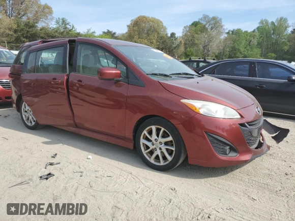 2012 Mazda 5 Grand Touring with VIN JM1CW2DL8C0138627, listed as a Copart auction lot 53463295 with 164,359 mi miles and Salvage title. Bid and sale history available at DreamBid. Image 4.