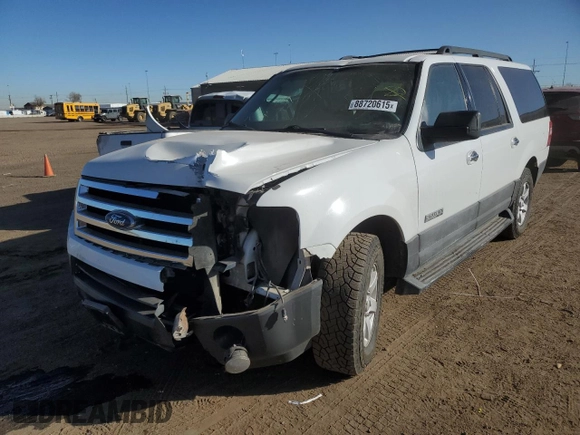 2007 Ford Expedition Max XLT with VIN 1FMFK16567LA36096, listed as a Copart auction lot 88720615 with 439,642 mi miles and Salvage title. Bid and sale history available at DreamBid. Image 1.