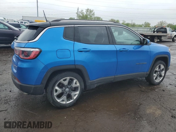 2019 Jeep Compass Limited z VIN 3C4NJDCB7KT647945, wystawiony jako Copart lot #56949725 z przebiegiem 41 892 mil mil oraz Czysty tytuł • Clean title. Historia ofert i sprzedaży dostępna na DreamBid. Obrazek 3.