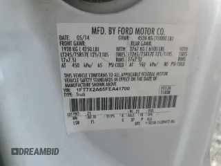 2015 Ford F-250 XLT with VIN 1FT7X2A65FEA41700, listed as a Copart auction lot 42645615 with 172,430 mi miles and Salvage title. Bid and sale history available at DreamBid. Image 14.