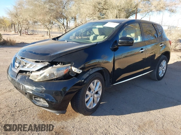 2013 Nissan Murano SL with VIN JN8AZ1MU1DW201782, listed as a IAAI auction lot 41653993 with 134,976 mi miles. Bid and sale history available at carsss.com. Image 2.