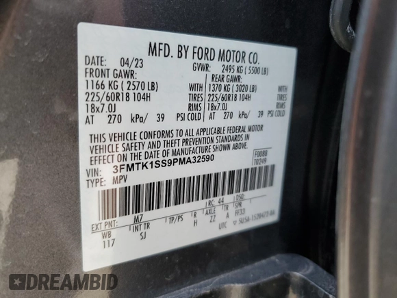 2023 Ford Mustang Mach-E Select z VIN 3FMTK1SS9PMA32590, wystawiony jako Copart lot #45580155 z przebiegiem 9 125 mil mil oraz Czysty tytuł • Clean title. Historia ofert i sprzedaży dostępna na DreamBid. Obrazek 13.