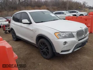 2013 BMW X3 xDrive28i with VIN 5UXWX9C55D0A27106, listed as a IAAI auction lot 41468713 with 198,996 mi miles. Bid and sale history available at carsss.com. Image 1.