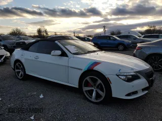 2008 BMW 6 Series 650i with VIN WBAEB53528CX63116, listed as a Copart auction lot 87791055 with 0 mi miles and Salvage Title. Bid and sale history available at carsss.com. Image 4.