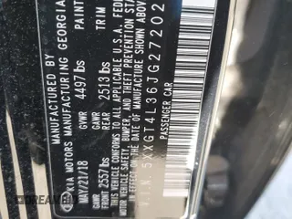 2018 Kia Optima S with VIN 5XXGT4L36JG272023, listed as a Copart auction lot 48182685 with 58,058 mi miles and Salvage Title. Bid and sale history available at carsss.com. Image 13.