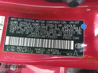 2008 Toyota Prius with VIN JTDKB20U487705551, listed as a IAAI auction lot 41788081 with 174,871 mi miles. Bid and sale history available at carsss.com. Image 9.