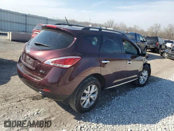 2014 Nissan Murano SV with VIN JN8AZ1MUXEW418975, listed as a Copart auction lot 44409704 with 100,336 mi miles and Salvage Title. Bid and sale history available at carsss.com. Image 3.