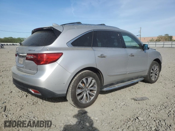 2015 Acura MDX Tech Pkg with VIN 5FRYD4H45FB016595, listed as a Copart auction lot 54501805 with 99,206 mi miles and Salvage Title. Bid and sale history available at carsss.com. Image 3.