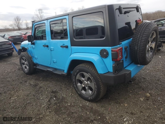 2018 Jeep Wrangler JK Unlimited Sahara with VIN 1C4HJWEG9JL900761, listed as a Copart auction lot 87254504 with 64,491 mi miles and Salvage Title. Bid and sale history available at carsss.com. Image 2.