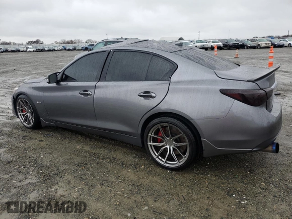 2020 Infiniti Q50 Red Sport 400 with VIN JN1FV7APXLM630723, listed as a Copart auction lot 86551714 with 45,596 mi miles and Salvage Title. Bid and sale history available at carsss.com. Image 2.
