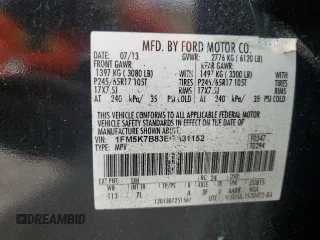 2014 Ford Explorer z VIN 1FM5K7B83EGA31152, wystawiony jako Copart lot #53830295 z przebiegiem 132 887 mil mil oraz Szkoda całkowita • Salvage title. Historia ofert i sprzedaży dostępna na DreamBid. Obrazek 13.