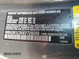 2014 BMW 4 Series 435i with VIN WBA3R1C50EF729259, listed as a Copart auction lot 53915045 with 125,625 mi miles and Clean Title. Bid and sale history available at carsss.com. Image 12.