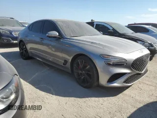 2023 Genesis G70 3.3T with VIN KMTG54TE6PU128438, listed as a Copart auction lot 74662524 with 0 mi miles and Non Repairable. Bid and sale history available at carsss.com. Image 4.