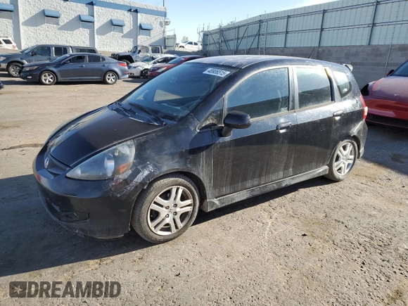2007 Honda Fit Sport with VIN JHMGD37677S050597, listed as a Copart auction lot 48906515 with 205,883 mi miles and Clean Title. Bid and sale history available at carsss.com. Image 1.