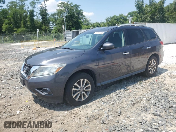 2014 Nissan Pathfinder S with VIN 5N1AR2MM7EC697185, listed as a Copart auction lot 63711745 with 137,153 mi miles and Clean title. Bid and sale history available at DreamBid. Image 1.