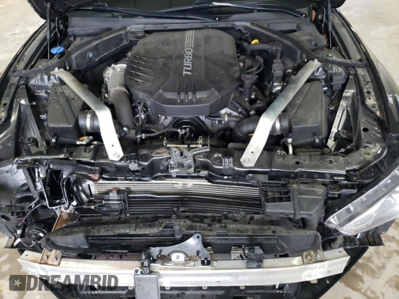 2021 Genesis G70 3.3T with VIN KMTG34LE7MU076383, listed as a Copart auction lot 71798544 with 35,450 mi miles and Salvage Title. Bid and sale history available at carsss.com. Image 11.