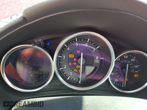 2021 Mazda MX-5 Miata Sport with VIN JM1NDAB7XM0452716, listed as a Copart auction lot 48001955 with 19,168 mi miles and Salvage title. Bid and sale history available at DreamBid. Image 9.
