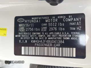 2011 Hyundai Equus Ultimate с VIN KMHGH4JF4BU041384, выставлен на аукционе IAAI как лот 42478175 с пробегом 101 504 миль миль и . История ставок и продаж доступна на DreamBid. Изображение 9.