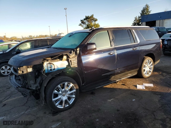 2021 Chevrolet Suburban High Country with VIN 1GNSKGKL4MR288794, listed as a Copart auction lot 76578114 with 129,775 mi miles and Salvage Title. Bid and sale history available at carsss.com. Image 1.