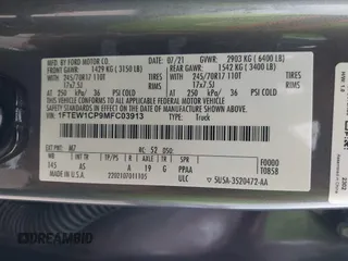 2021 Ford F-150 XL с VIN 1FTEW1CP9MFC03913, выставлен на аукционе IAAI как лот 42094145 с пробегом 58 147 миль миль и . История ставок и продаж доступна на DreamBid. Изображение 9.