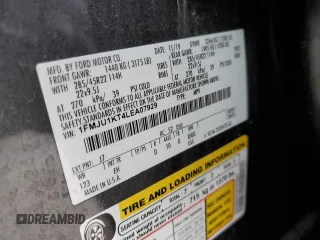 2020 Ford Expedition Limited with VIN 1FMJU1KT4LEA07929, listed as a Copart auction lot 45218835 with 51,472 mi miles and Salvage Title. Bid and sale history available at carsss.com. Image 14.