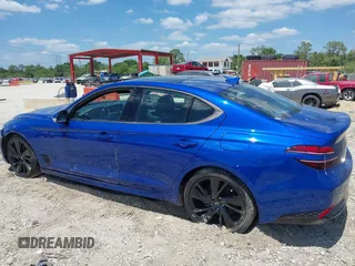 2023 Genesis G70 2.0T with VIN KMTG34TA1PU111825, listed as a IAAI auction lot 42030503 with 1 mi miles. Bid and sale history available at carsss.com. Image 14.