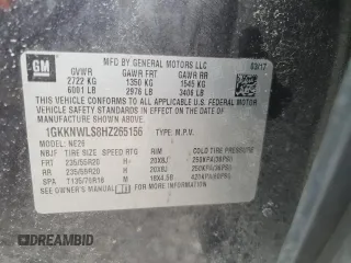 2017 GMC Acadia SLT z VIN 1GKKNWLS8HZ265156, wystawiony jako Copart lot #50055845 z przebiegiem 147 001 mil mil oraz Szkoda całkowita • Salvage title. Historia ofert i sprzedaży dostępna na DreamBid. Obrazek 14.